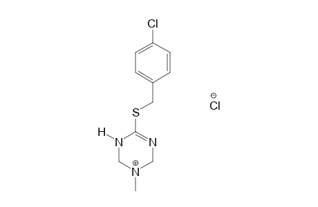 6-[(p-chlorobenzyl)thio]-3-methyl-1,2,3,4-tetrahydro-s-triazine, monohydrochloride