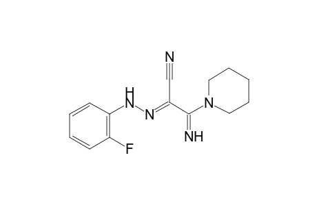 (2E)-2-[(2-Fluorophenyl)hydrazono]-3-imino-3-(1-piperidinyl)propanenitrile