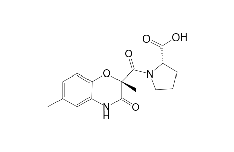 (2S)-1-[(2S)-2,6-Dimethyl-3-oxo-3,4-dihydro-2H-1,4-benzoxazin-2-yl]carbonyl}-2-pyrrolidinecarboxyloic acid