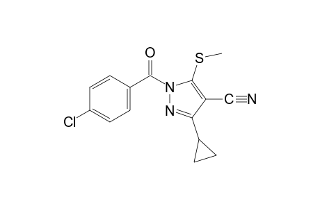 1-(p-chlorobenzoyl)-3-cyclopropyl-5-(methylthio)pyrazole-4-carbonitrile