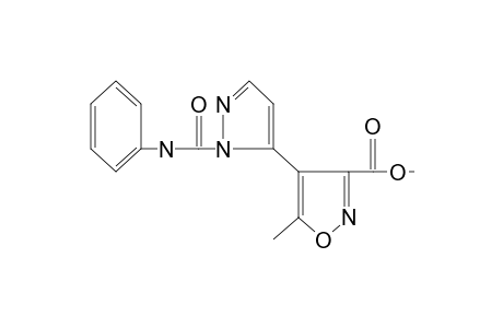 5-methyl-4-[1-(phenylcarbamoyl)pyrazol-5-yl]-3-isoxazolecarboxylic acid, methyl ester