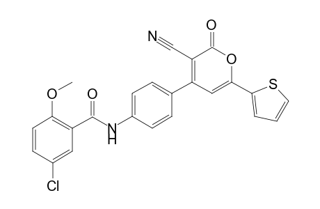 N1-[4-[3-CYANO-2-OXO-6-(2-THIENYL)-2H-4-PYRANYL]-PHENYL]-5-CHLORO-2-METHOXYBENZAMIDE