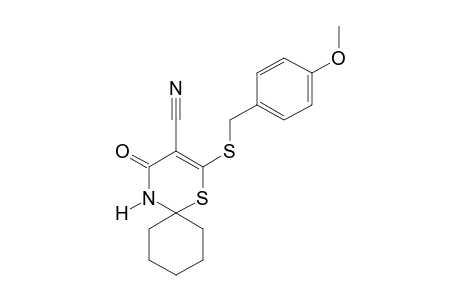 2-[(p-methoxybenzyl)thio]-4-oxo-1-thia-5-azaspiro[5.5]undec-2-ene-3-carbonitrile