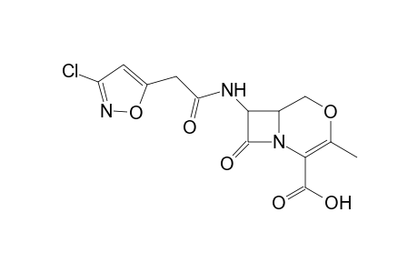 7-[(3'-Chloroisoxazol-5'-yl)acetylamino]-3-methyl-2-iso-oxacephem-4-carboxylic acid