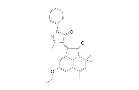 (1Z)-8-ethoxy-4,4,6-trimethyl-1-(3-methyl-5-oxo-1-phenyl-1,5-dihydro-4H-pyrazol-4-ylidene)-4H-pyrrolo[3,2,1-ij]quinolin-2(1H)-one