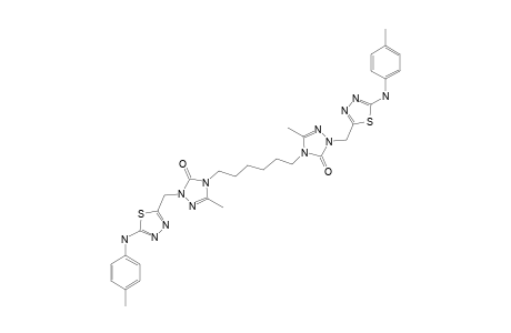 4,4'-(HEXANE-1,4-DIYL)-BIS-[2-[[5-(PARA-TOLUIDINO)-1,3,4-THIADIAZOLE-2-YL]-METHYL]-5-METHYL-2H-1,2,4-TRIAZOLE-3(4H)-ONE]