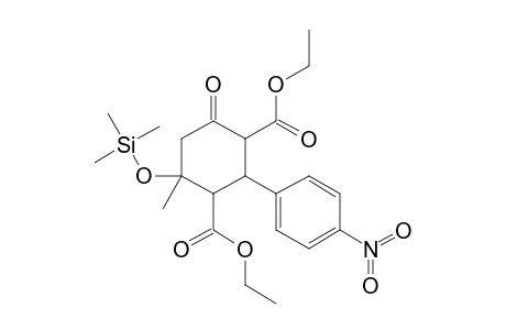 Diethyl 4-hydroxy-4-methyl-2-(4-nitrophenyl)-6-oxo-1,3-cyclohexanedicarboxylate, tms derivative