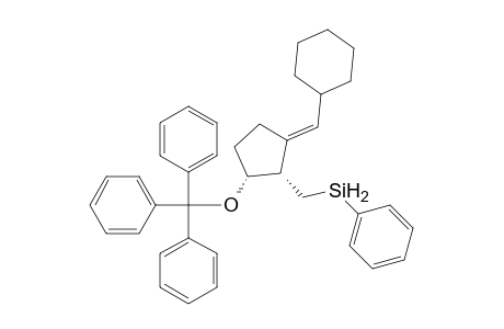 (1R*,2S*,3E)-1-[(Triphenylmethyl)oxy]-3-(cyclohexylmethylene)-2-[(phenylsilyl)methyl]-cyclopentane