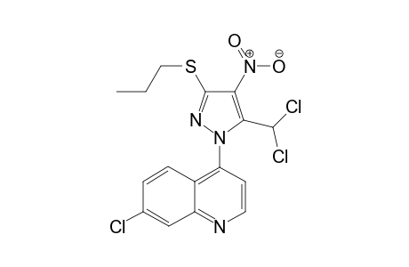 7-Chloro-4-(5-(dichloromethyl)-4-nitro-3-(propylthio)-1H-pyrazol-1-yl)quinoline