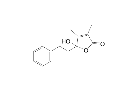 4,4-Dihydroxy-2,3-dimethyl-6-phenyl-2-hexenoic acid, gamma-lactone