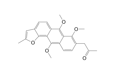 3-(2'-methyl-6',7',11'-trimethoxyanthra[1',2'-b]furan-8'-yl)propan-2-one
