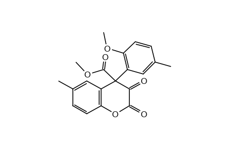 2,3-dioxo-4-(6-methoxy-m-tolyl)-6-methyl-4-chromancarboxylic acid, methyl ester