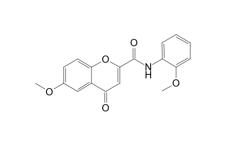 4H-1-benzopyran-2-carboxamide, 6-methoxy-N-(2-methoxyphenyl)-4-oxo-