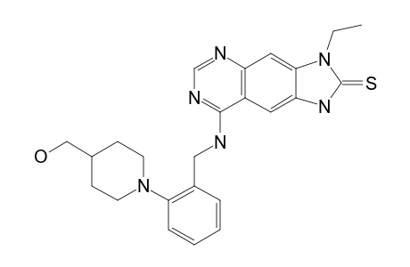 #1;KF31327;THIOQUINAPIPERIFIL;3-ETHYL-1,3-DIHYDRO-8-[[[2-[4-(HYDROXYMETHYL)-1-PIPERIDINYL]-PHENYL]-METHYL]-AMINO]-2H-IMIDAZO-[4,5-G]-QUINAZOLINE-2-THIONE