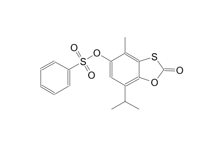 7-isopropyl-4-methyl-2-oxo-1,3-benzoxathiol-5-yl benzenesulfonate