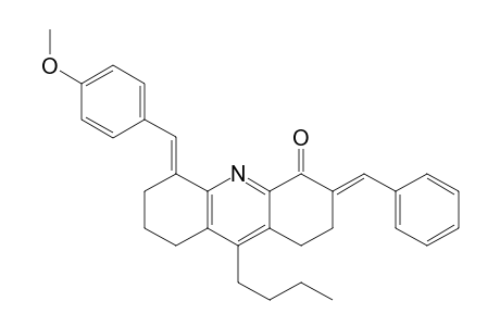 9-Butyl-5-[1-(4-methoxy-phenyl)-meth-(E)-ylidene]-3-[1-phenyl-meth-(E)-ylidene]-2,3,5,6,7,8-hexahydro-1H-acridin-4-one