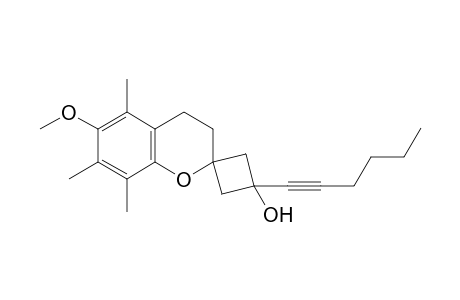 cis-3'-(Hex-1-yn-1-yl)-6-methoxy-5,7,8-trimethylspiro[chro-mane-2,1'-cyclobutan]-3'-ol