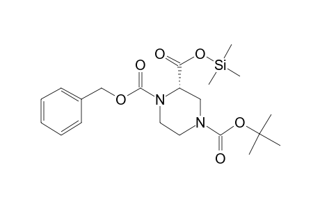 (2S)-4-Tert-butoxycarbonyl-1-carbobenzoxy-piperazine-2-carboxylic acid, tms