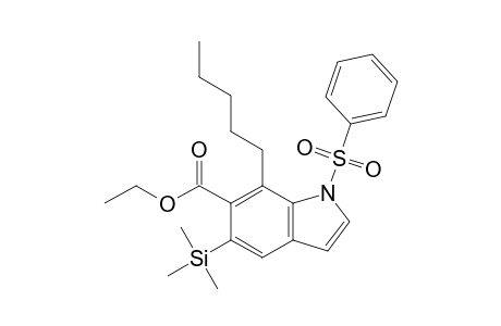 Ethyl 7-pentyl-1-phenylsulfonyl-5-trimethylsilylindole-6-carboxylate