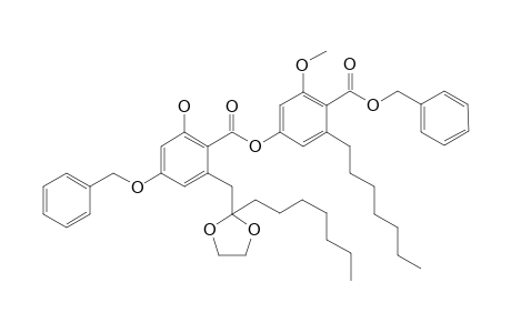 Benzyl 4-[4'-benzyloxy-6'-{(2''-heptyl-1'',3''-dioxolan-2''-yl)methyl}-2'-hydroxybenzoyloxy]-6-heptyl-2-methoxybenzoate