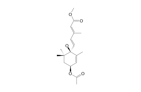 (+)-(1'S,4'S)-5-(4'-ACETOXY-1'-HYDROXY-2',6',6'-TRIMETHYLCYCLOHEX-2'-ENYL)-3-METHYLPENTA-2',4'-DIENOIC-ACID-METHYLESTER