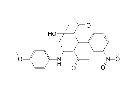 1-[3-acetyl-6-hydroxy-4-(4-methoxyanilino)-6-methyl-2-(3-nitrophenyl)-1-cyclohex-3-enyl]ethanone