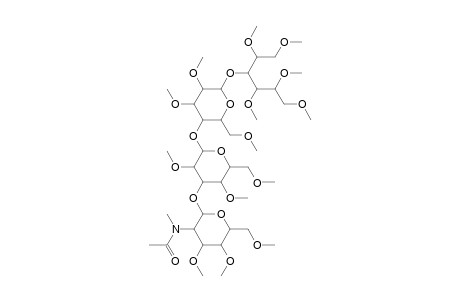 Permethylated n-acetylgalactosaminyl-(.beta.1,3)-galactosyl-(.alpha.1,4)-galactosyl-(.beta.1,4)-glucitol