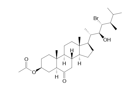 (22S,23R,24R)-3.beta.-Acetoxy-22-hydroxy-23-bromo-24-methyl-5.alpha.-cholestan-6-one