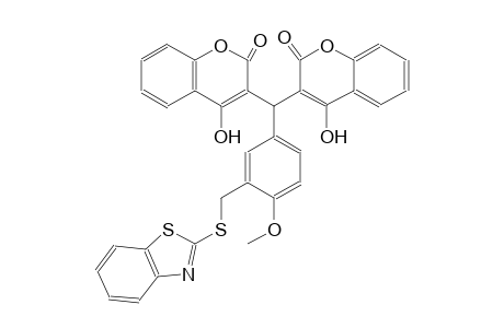 3-[{3-[(1,3-benzothiazol-2-ylsulfanyl)methyl]-4-methoxyphenyl}(4-hydroxy-2-oxo-2H-chromen-3-yl)methyl]-4-hydroxy-2H-chromen-2-one