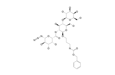 #7I;3-BENZYLOXYCARBONYLAMINOPROPYL-BETA-D-GALACTOPYRANOSYL-(1->4)-2-DEOXY-2-(1-DEOXY-1-AZIDO-BETA-L-GALACTOHEXOPYRANOSYLURONAMIDE)-BETA-L-GALACTOPYRANOSIDE