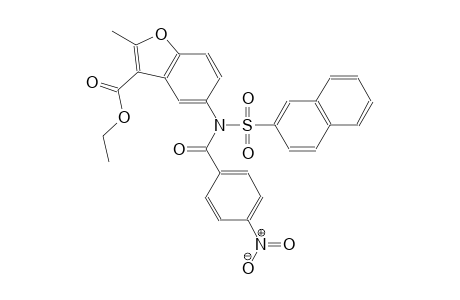 3-benzofurancarboxylic acid, 2-methyl-5-[(2-naphthalenylsulfonyl)(4-nitrobenzoyl)amino]-, ethyl ester