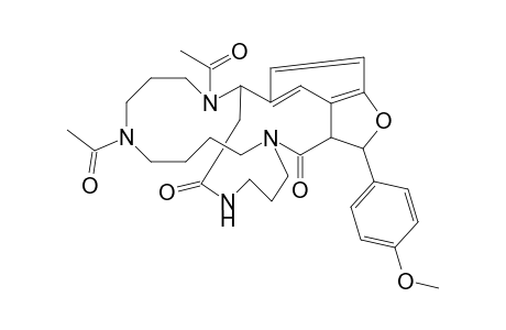 4H-1,16-Etheno-5,15-(propaniminoethano)furo[3,4-l][1,5,10]triazacyclohexadecine-4,21-dione, 10,14-diacetyl-3,3a,6,7,8,9,10,11,12,13,14,15-dodecahydro-3-(4-methoxyphenyl)-