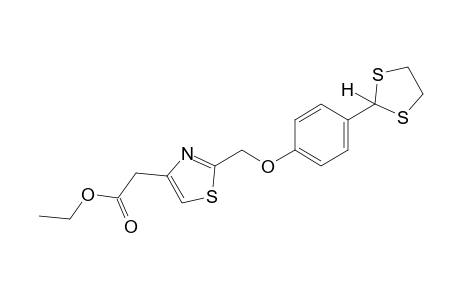 2-{[p-(1,3-Dithiolan-2-yl)phenoxy]methyl}-4-thiazoleacetic acid, ethyl ester