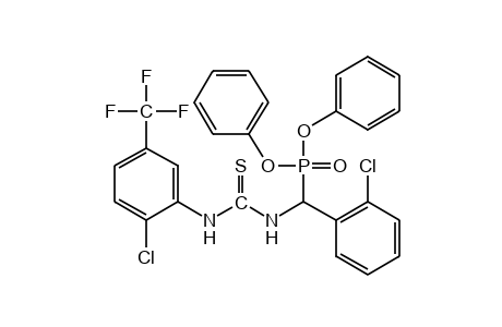 {o-CHLORO-alpha-[3-(6-CHLORO-alpha,alpha,alpha-TRIFLUORO-m-TOLYL)-2-THIOUREIDO]BENZYL}PHOSPHONIC ACID, DIPHENYL ESTER