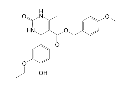 5-Pyrimidinecarboxylic acid, 4-(3-ethoxy-4-hydroxyphenyl)-1,2,3,4-tetrahydro-6-methyl-2-oxo-, (4-methoxyphenyl)methyl ester