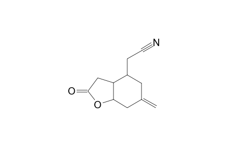 6-Methylene-4-[(cyano)methyl]-cyclohexano[1,2-a]-(tetrahydro)furan-2-one