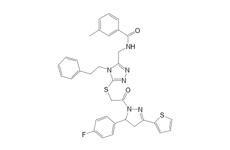 benzamide, N-[[5-[[2-[5-(4-fluorophenyl)-4,5-dihydro-3-(2-thienyl)-1H-pyrazol-1-yl]-2-oxoethyl]thio]-4-(2-phenylethyl)-4H-1,2,4-triazol-3-yl]methyl]-3-methyl-