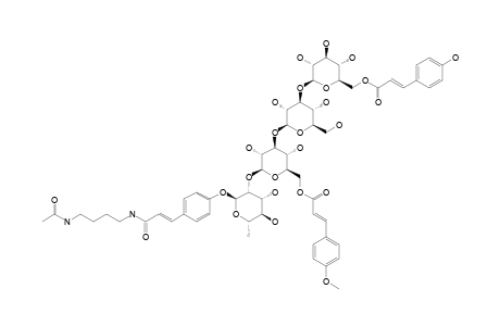 #2;CLERODENDIOD-B;6-O-E-PARA-COUMAROYL-BETA-D-GLUCOPYRANOSYL-(1->3)-BETA-D-GLUCOPYRANOSYL-(1->3)-(6-O-E-PARA-METHOXYCINNAMOYL)-BETA-D-GLUCOPYRANOSYL-(1->2)-[4-