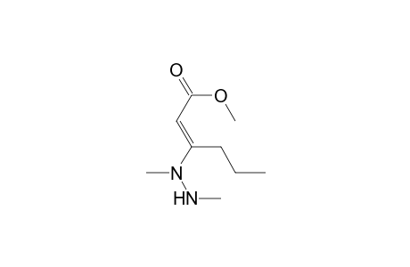 Methyl 3-(N,N-dimethylhydrazino)-2-hexenoate