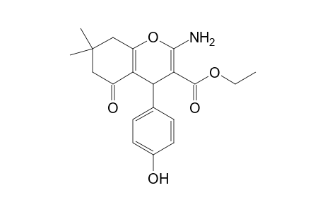 ethyl 2-amino-4-(4-hydroxyphenyl)-7,7-dimethyl-5-oxo-5,6,7,8-tetrahydro-4H-chromene-3-carboxylate