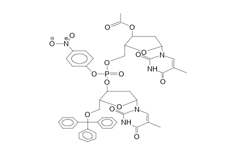 3'-o-Acetyl-5'-o-(5'-o-trityldeoxythymid-3'-yloxy(4-nitrophenyl)phosphoryl)deoxythymidine (diastereomer mixture)