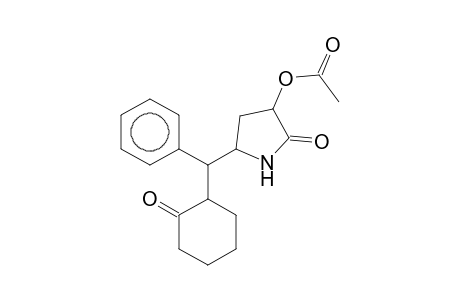 Acetic acid, 2-oxo-5-[(2-oxocyclohexyl)-phenyl-methyl]-pyrrolidin-3-yl ester