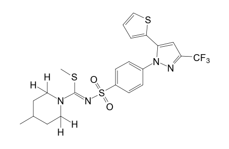 4-methyl-N-{{p-[5-(2-thienyl)-3-(trifluoromethyl)pyrazol-1-yl]phenyl}sulfonyl}thio-1-piperidinecarboximidic acid, methyl ester