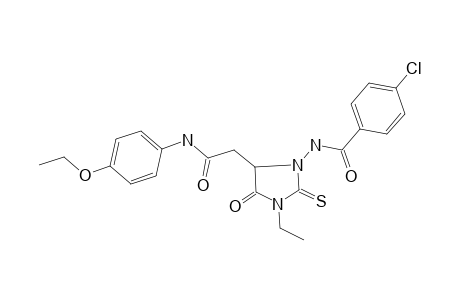 4-Chloranyl-N-[5-[2-[(4-ethoxyphenyl)amino]-2-oxidanylidene-ethyl]-3-ethyl-4-oxidanylidene-2-sulfanylidene-imidazolidin-1-yl]benzamide