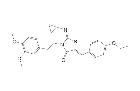 (2E,5Z)-2-(cyclopropylimino)-3-[2-(3,4-dimethoxyphenyl)ethyl]-5-(4-ethoxybenzylidene)-1,3-thiazolidin-4-one