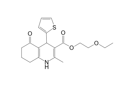 2-Ethoxyethyl 2-methyl-5-oxidanylidene-4-thiophen-2-yl-4,6,7,8-tetrahydro-1H-quinoline-3-carboxylate