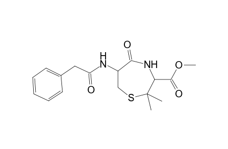 1,4-Thiazepane-3-carboxylic acid, 2,2-dimethyl-5-oxo-6-[(2-phenylacetyl)amino]-, methyl ester