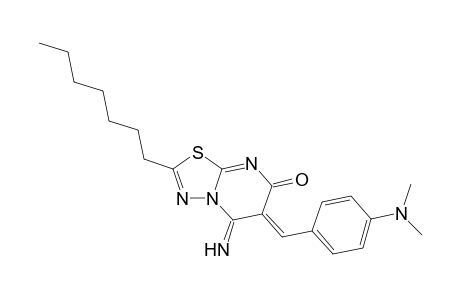(6Z)-6-[4-(dimethylamino)benzylidene]-2-heptyl-5-imino-5,6-dihydro-7H-[1,3,4]thiadiazolo[3,2-a]pyrimidin-7-one