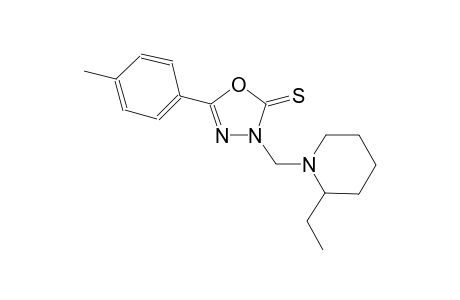 3-[(2-ethyl-1-piperidinyl)methyl]-5-(4-methylphenyl)-1,3,4-oxadiazole-2(3H)-thione