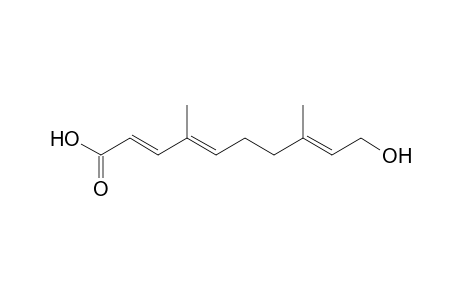10-Hydroxy-4,8-dimethyldeca-2(E),4(E),8(E)-trienoic Acid